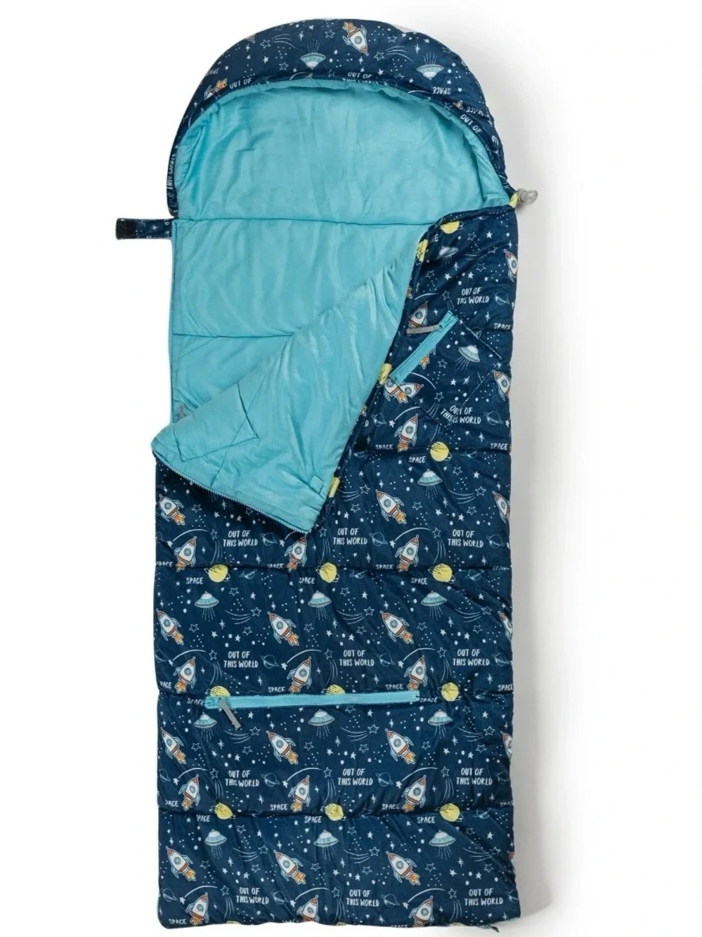 Mimish -Navy Rocket Print Kids sleeping bag backpack - Out of This World -NEW
